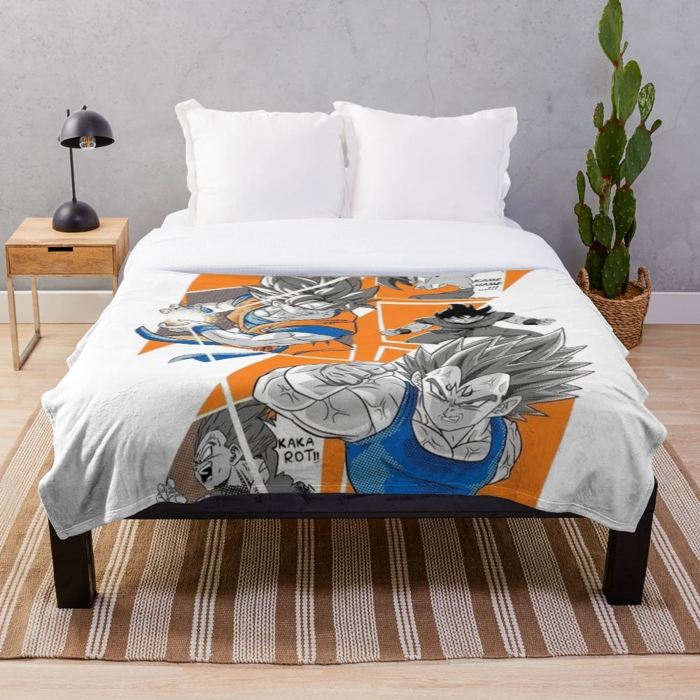Cartoon parody plush blanket featuring humorous pop culture caricatures