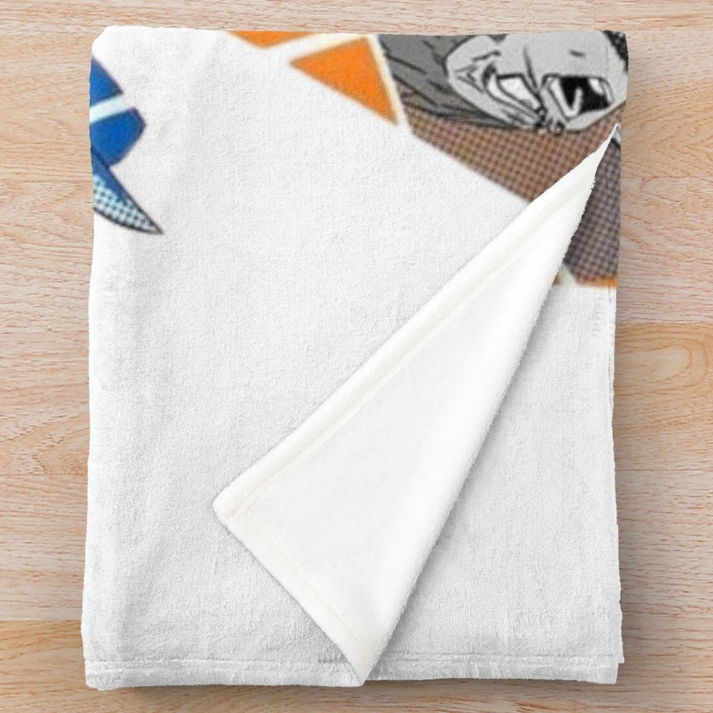 Cartoon parody plush blanket featuring humorous pop culture caricatures