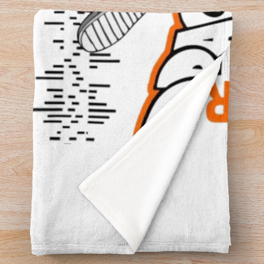 Cartoon parody plush blanket featuring humorous pop culture mashup design