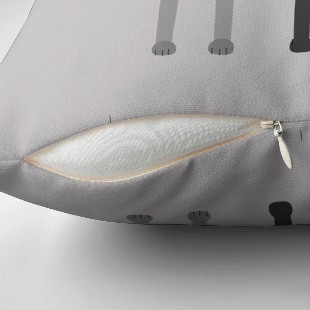 Charming illustration of three whippet, greyhound, and lurcher dogs on a decorative pillow