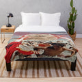 Fantasy cat with lasers on the beach plush blanket