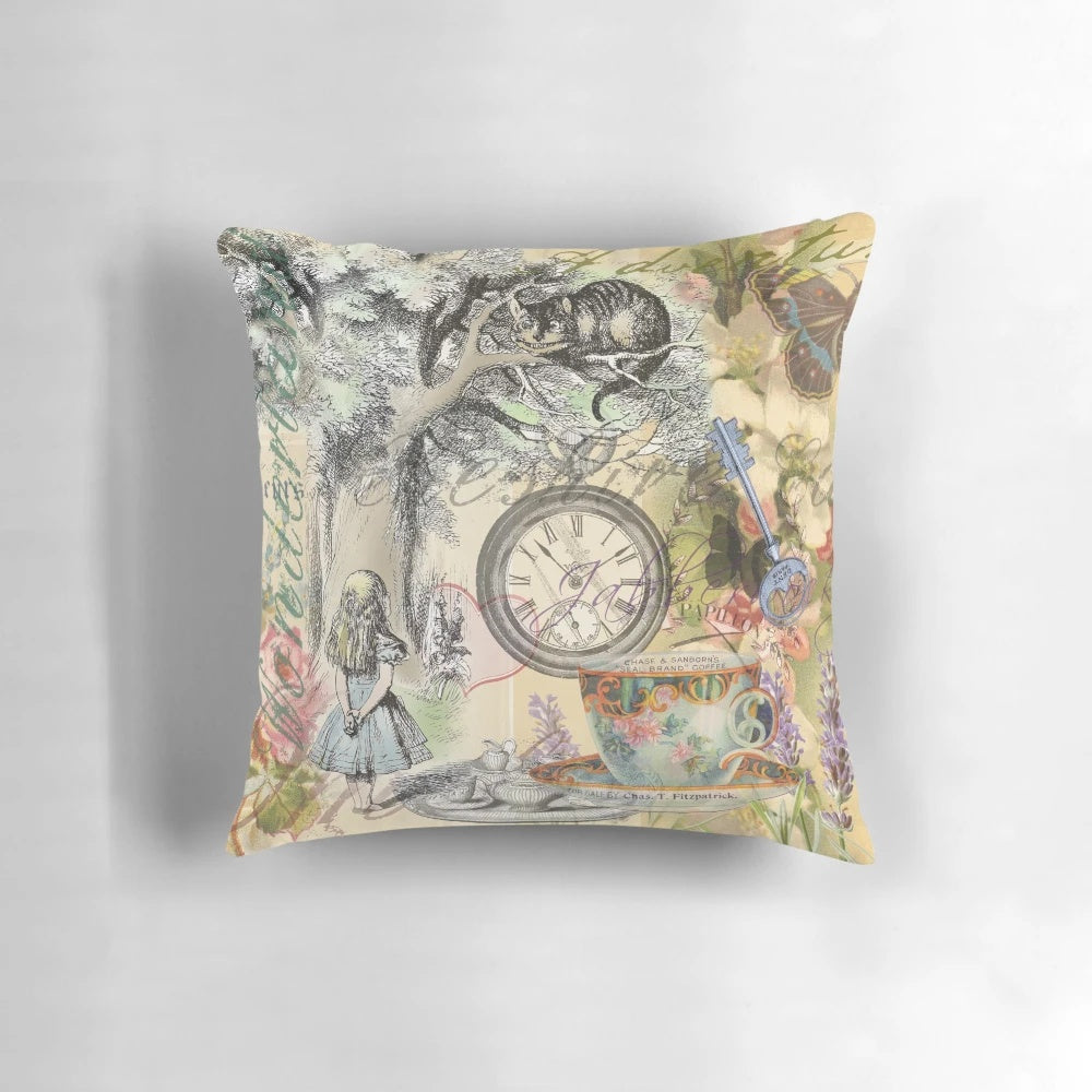 Cheshire Cat Inspired Decorative Throw Pillow