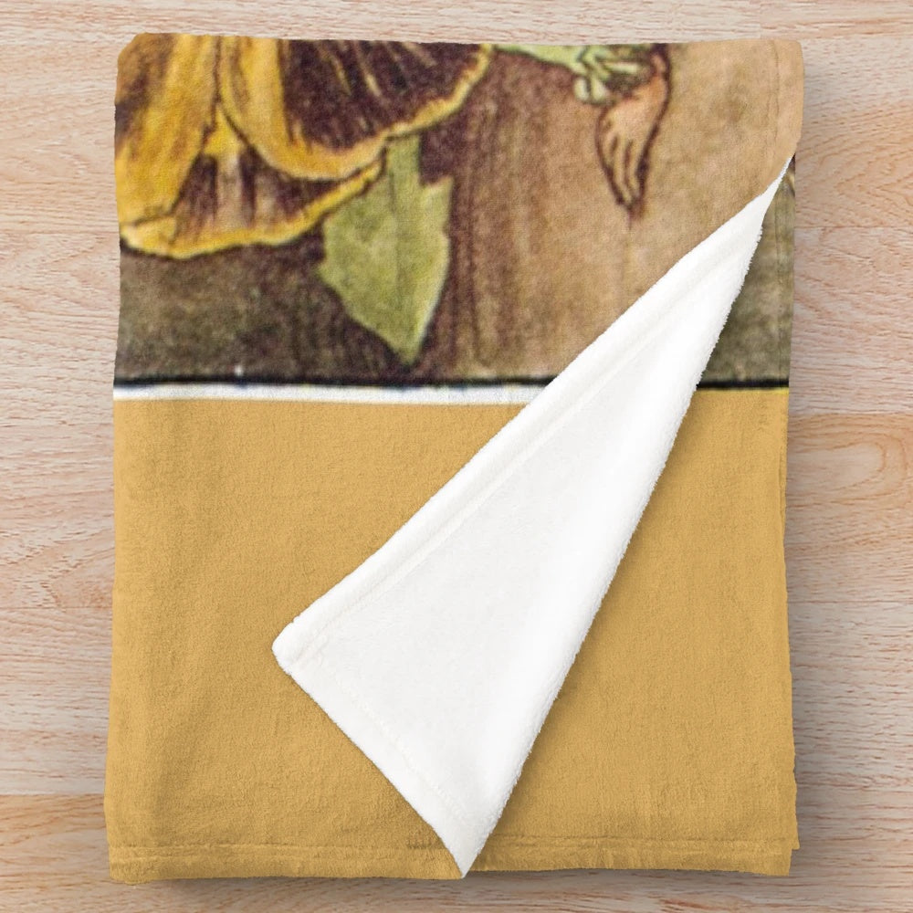 Cicely Mary Barker Dandelion Fairy illustration on a soft plush blanket
