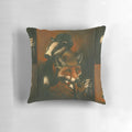 Whimsical pillow featuring an anthropomorphic fox and badger in detective attire, a nod to the famous Sherlock Holmes and Dr. Watson duo.