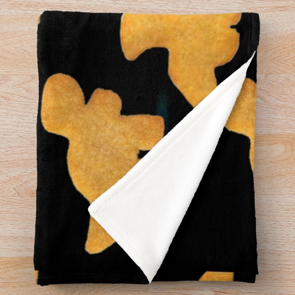 Dino nugget plush blanket with galaxy print design