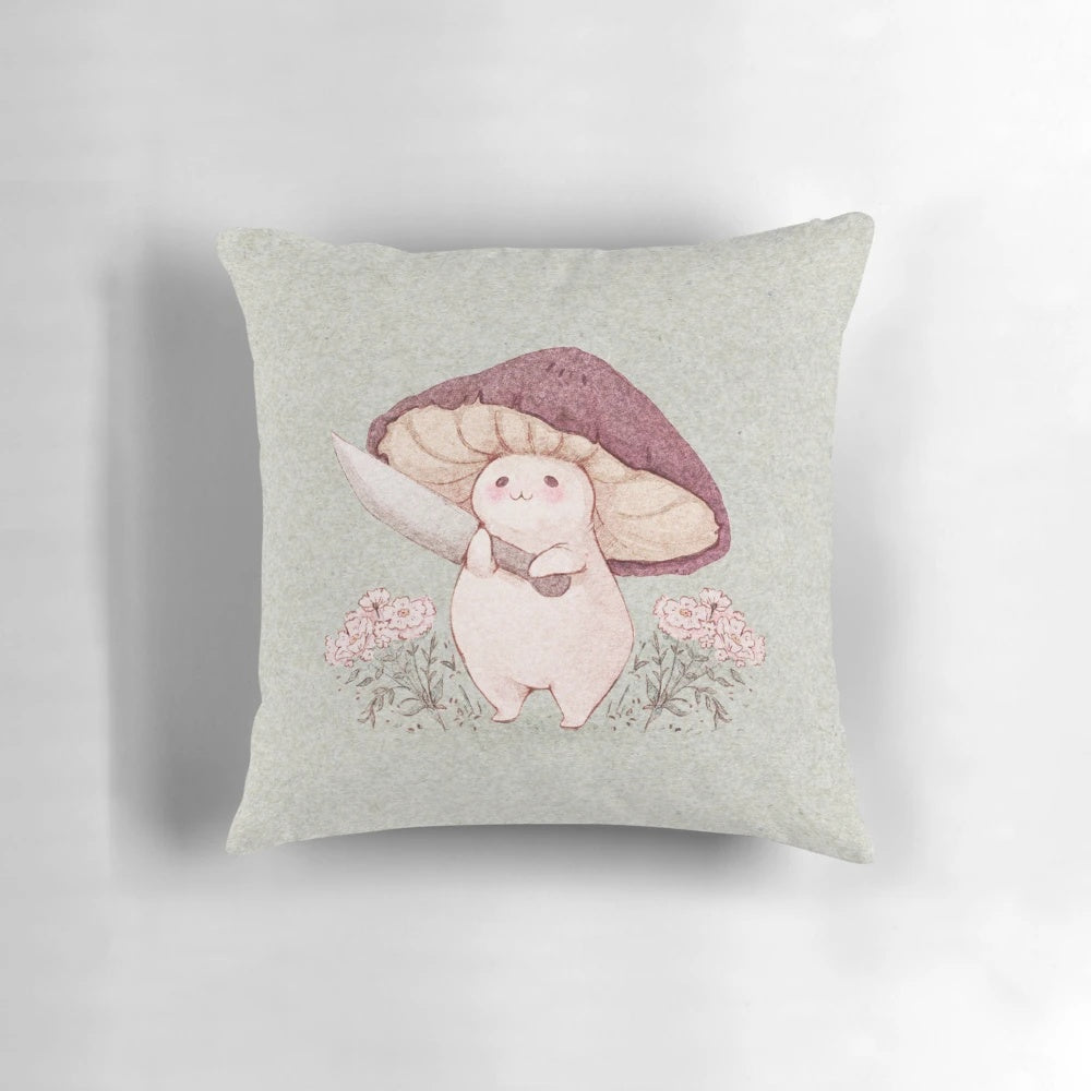 Soft, plush mushroom-shaped pillow in a whimsical, fairy tale-inspired design for a cozy, woodland-themed space.