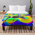 Fantasy Bumblebee Plush Blanket with abstract, nature-inspired patterns