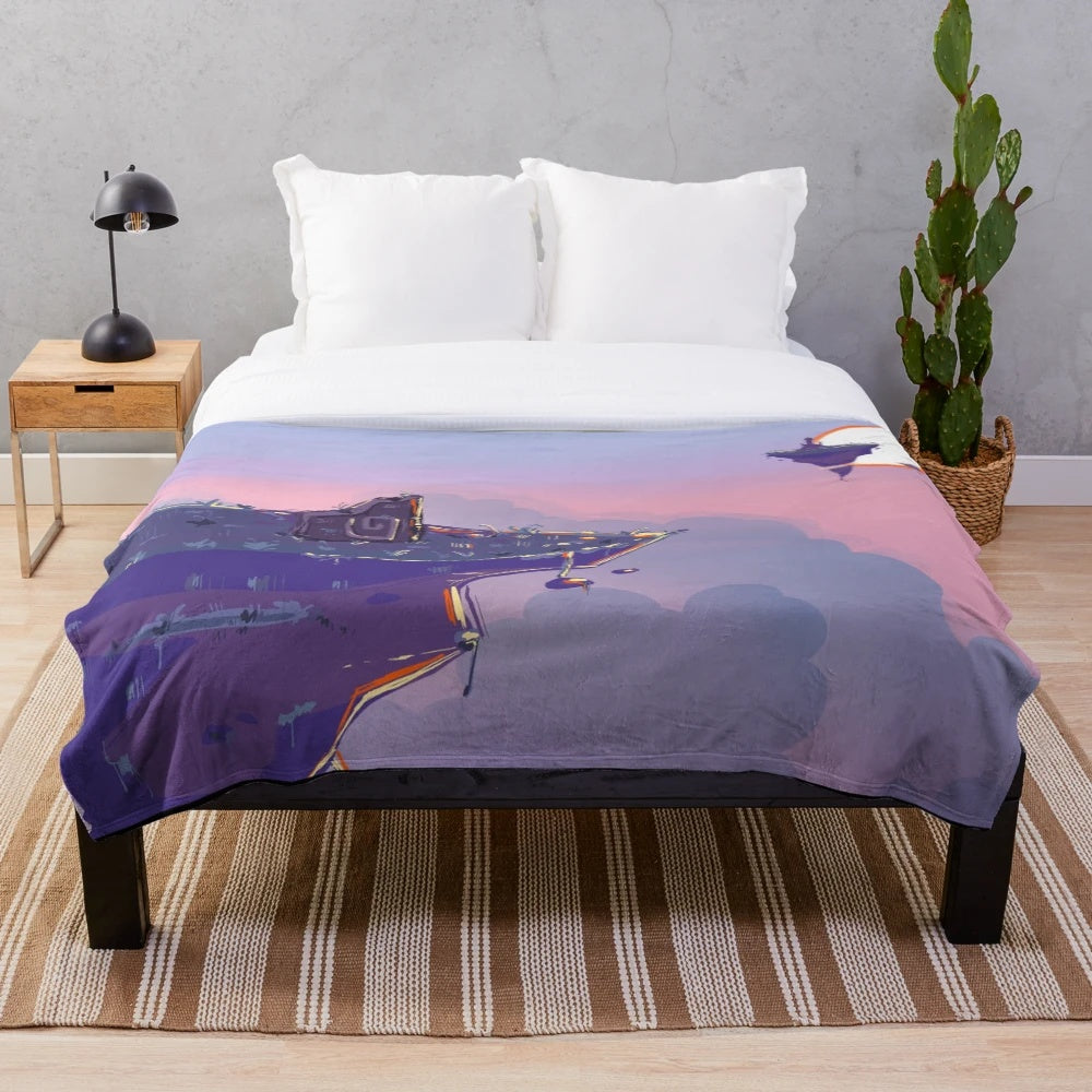 Soft plush blanket featuring the fantasy character Alarik the Elven Hero