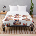 Whimsical French Dog Playing Chess Plush Blanket