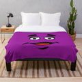 Grimace-themed plush blanket with transparent background featuring the iconic cartoon character
