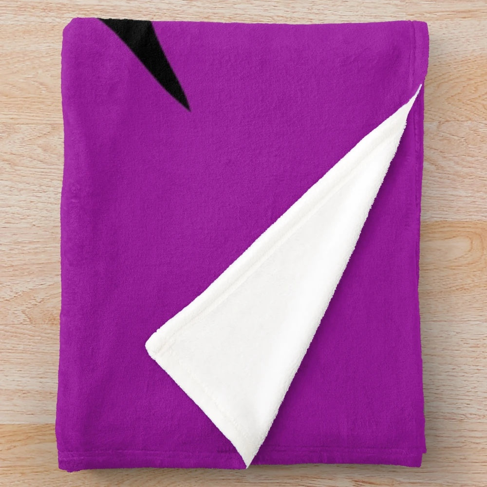 Grimace-themed plush blanket with transparent background featuring the iconic cartoon character