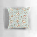Vibrant guinea pig and capybara tea party pattern printed on a plush pillow