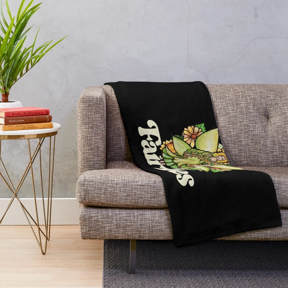 I Believe in Fairies" plush blanket featuring whimsical fairy design