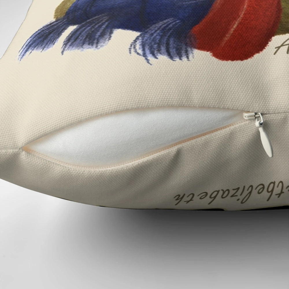A decorative pillow featuring a labyrinth worm, a whimsical creature from the 1980s fantasy film Labyrinth.
