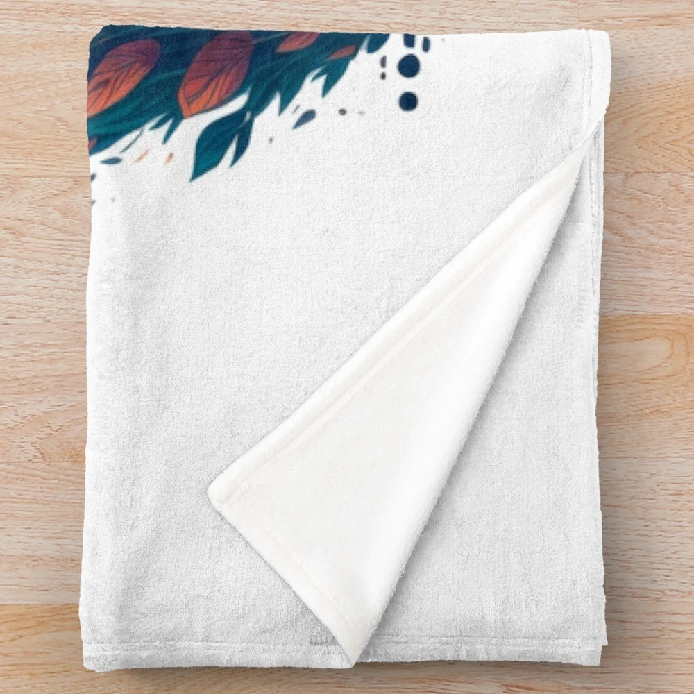 Plush blanket featuring a pastel watercolor illustration of a legendary fox animal