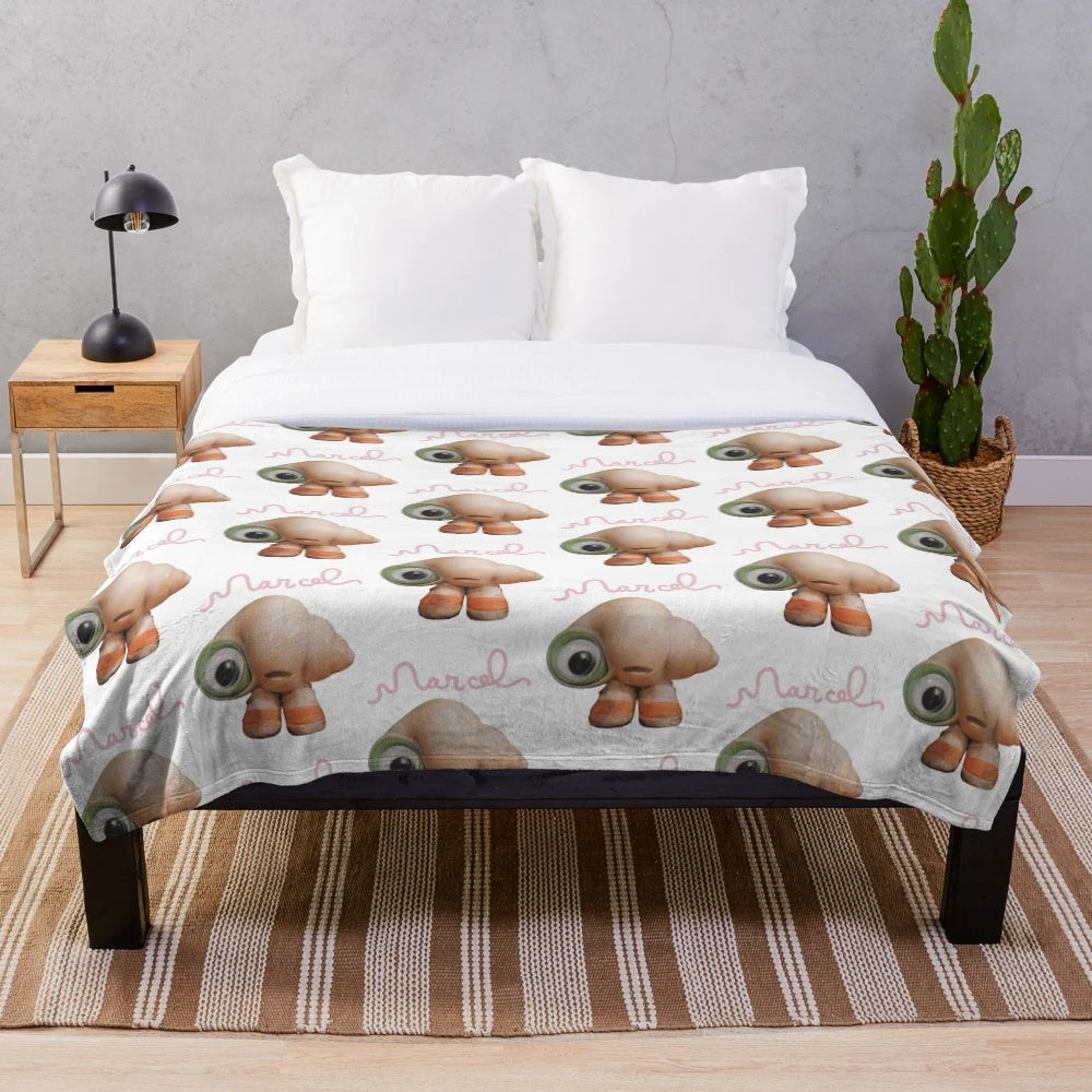 Marcel the Shell with Shoes On live-action plush blanket