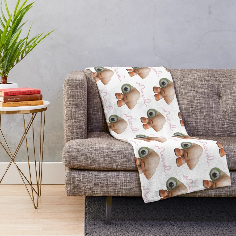 Marcel the Shell with Shoes On live-action plush blanket