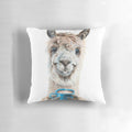 Soft, plush pillow featuring a llama design with a latte cup, perfect for adding a touch of whimsy to your home or office decor.