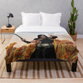 Plush blanket featuring a vibrant, abstract magic star design