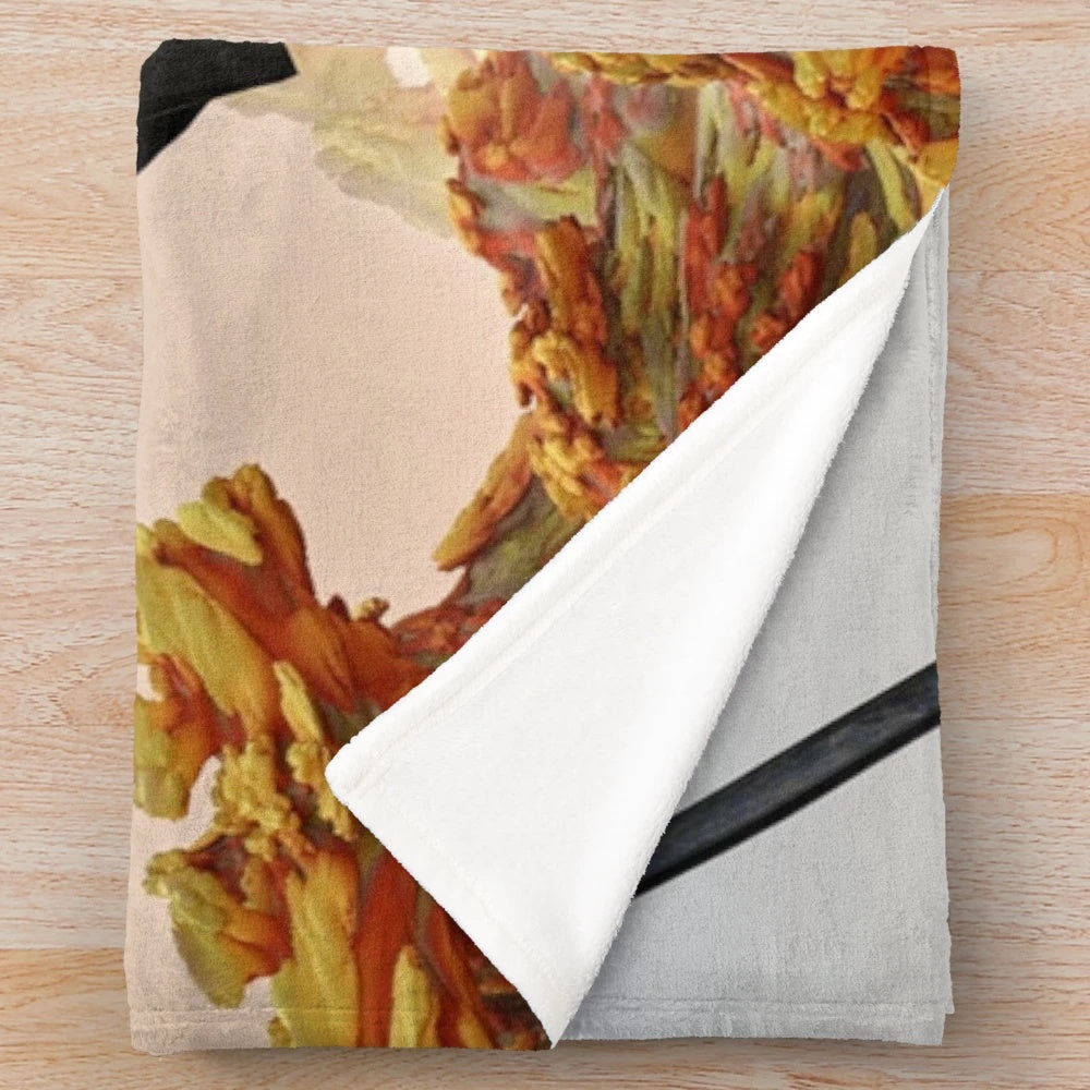 Plush blanket featuring a vibrant, abstract magic star design
