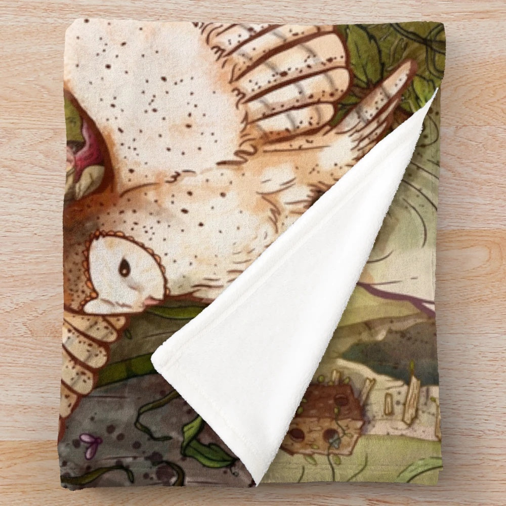 Cozy mouse guard fan art plush blanket with woodland creatures