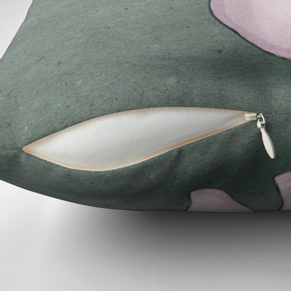 Decorative mushroom-shaped throw pillow in a stylized, artistic design