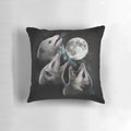 Whimsical Opossum Moon Pillow featuring a three-eyed opossum under a full moon