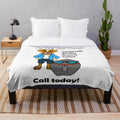 Soft and cozy plush blanket with a humorous pet rock design