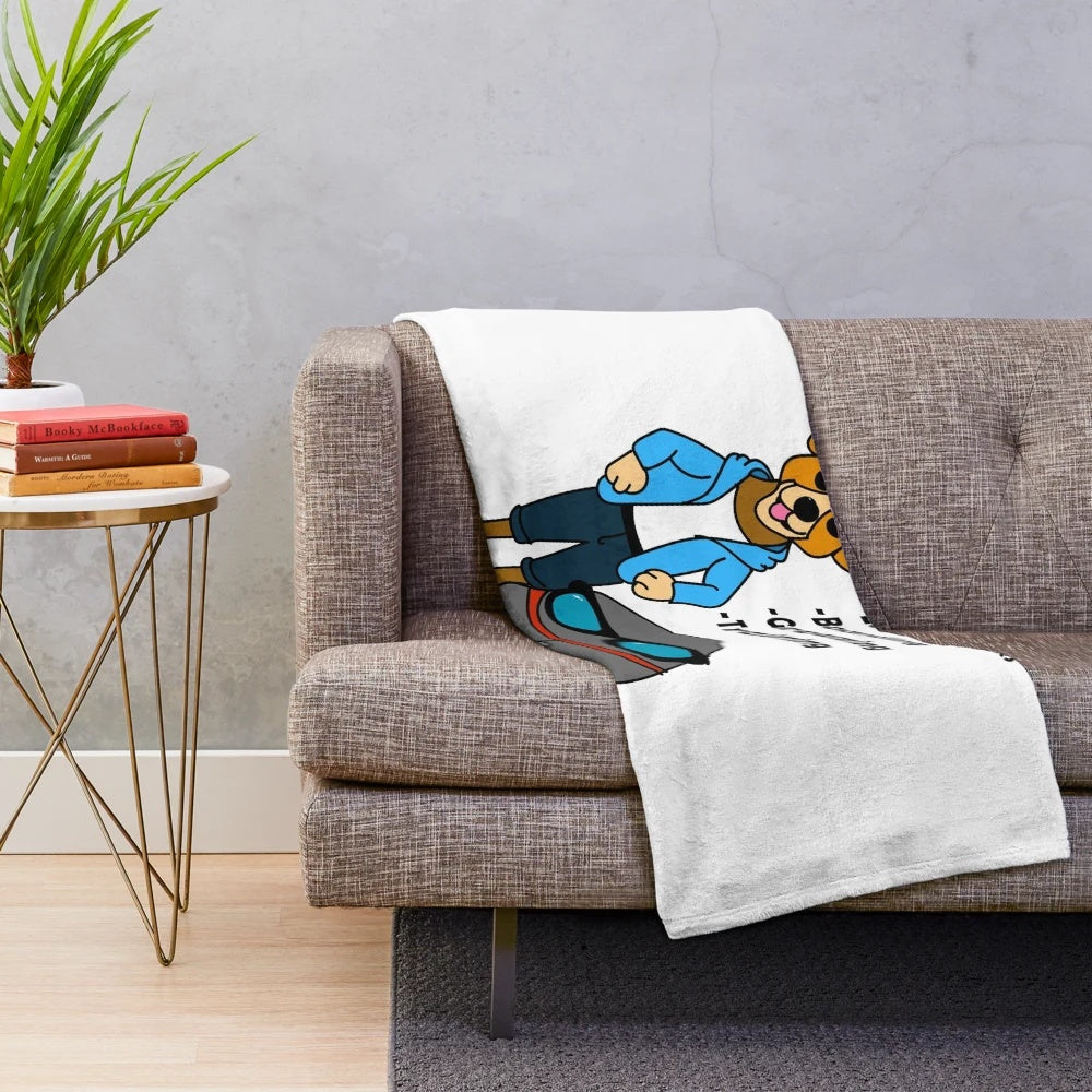 Soft and cozy plush blanket with a humorous pet rock design