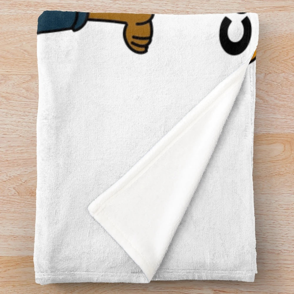 Soft and cozy plush blanket with a humorous pet rock design