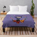 Whimsical plush blanket featuring Coraline-inspired imagery and characters