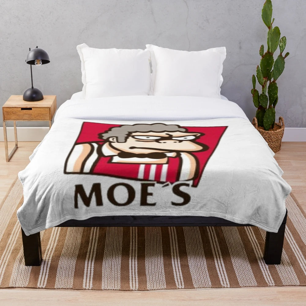 Cartoon parody plush blanket featuring humorous pop art designs