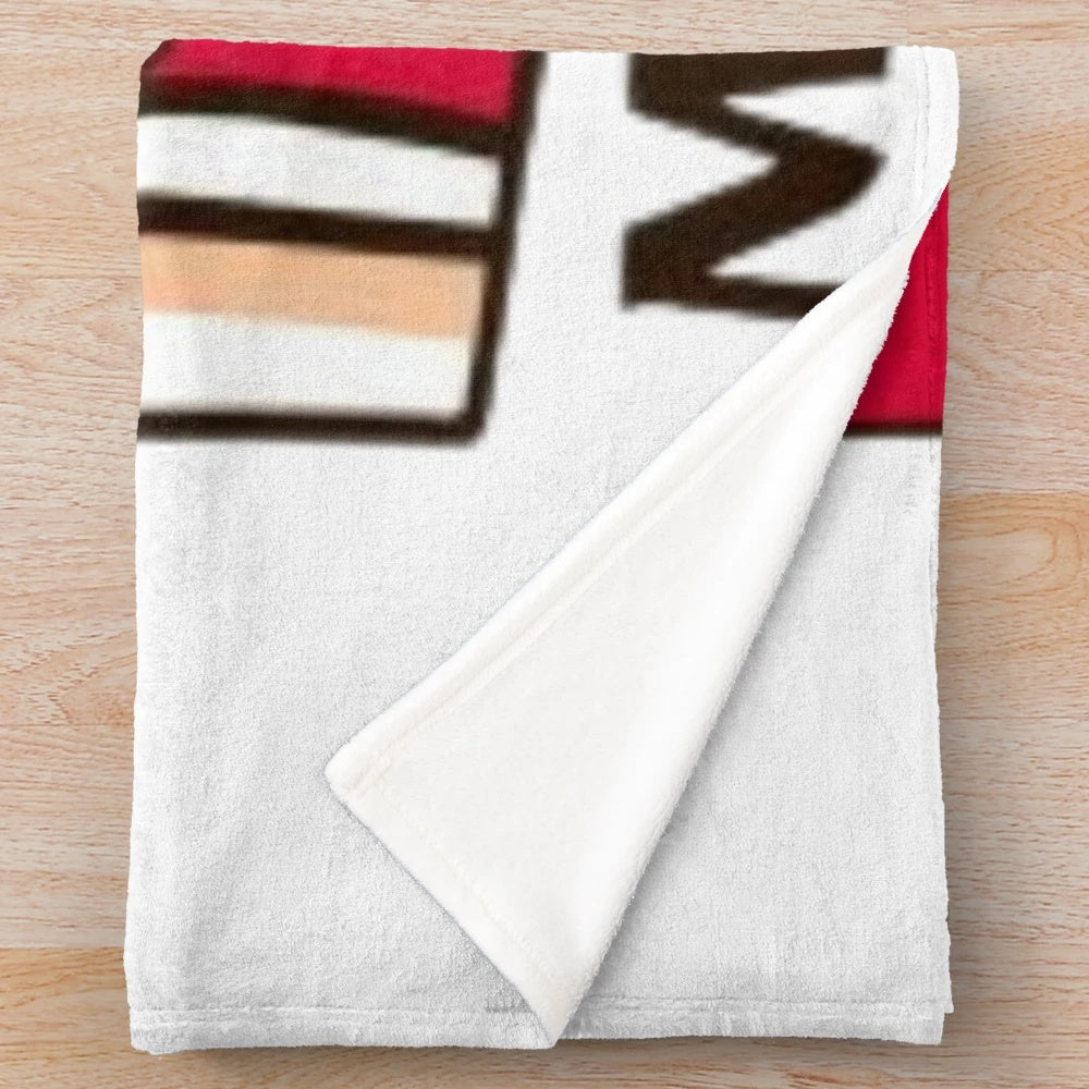 Cartoon parody plush blanket featuring humorous pop art designs