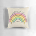 A colorful and playful 'Truth Be Told' pillow with a doodle design and quirky sarcastic message