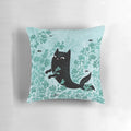 Whimsical Undersea Mint Remix Cat Mermaid Pillow with watercolor-inspired design