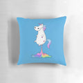 Colorful cartoon unicorn fart pillow with rainbow design