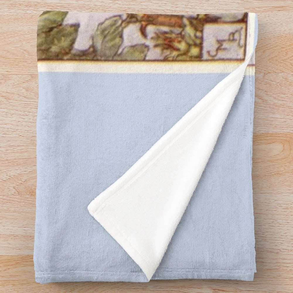 Whimsical vintage fairy and floral plush blanket