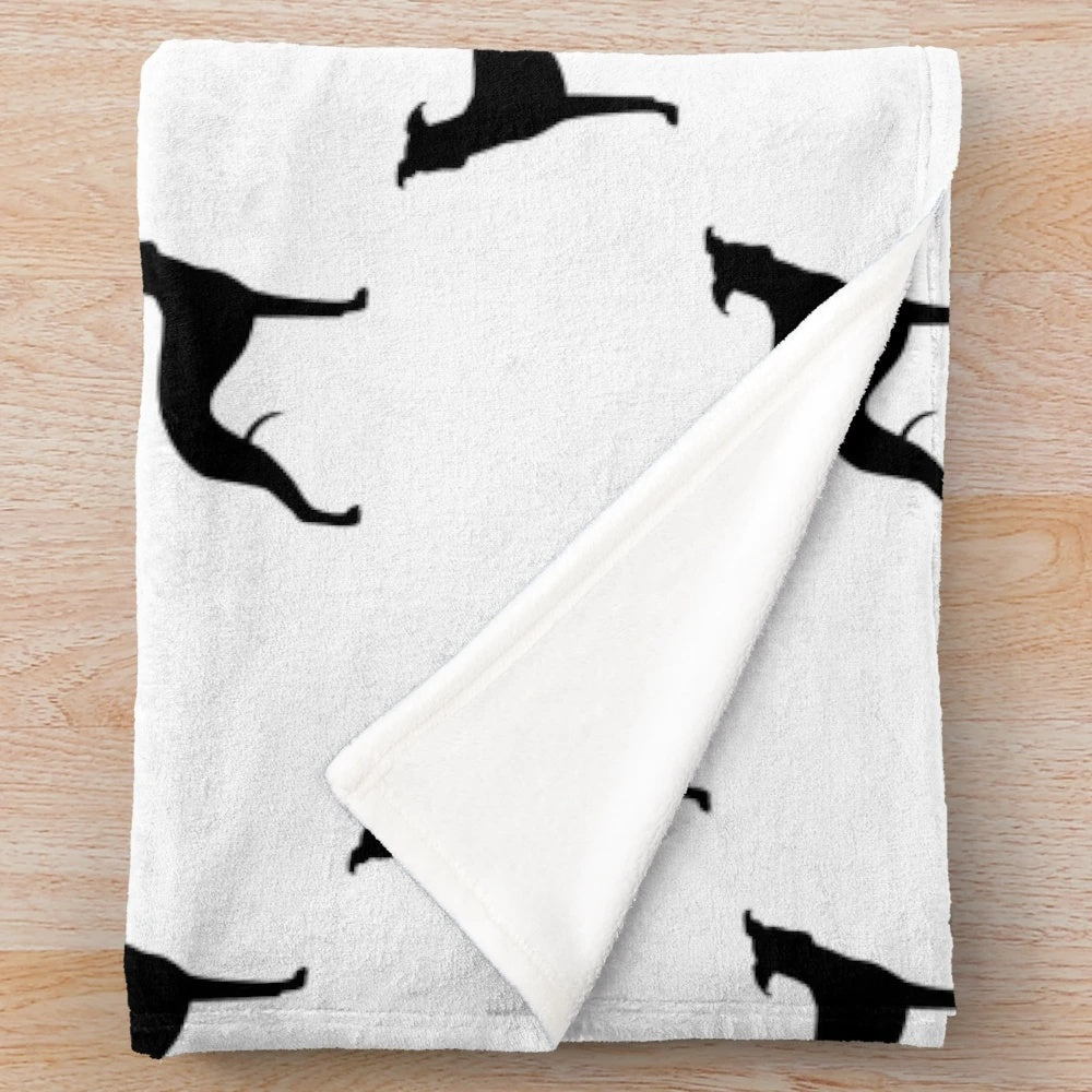 Whippet silhouette design plush blanket