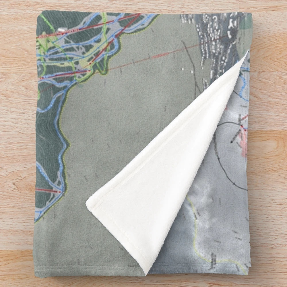 Whistler Blackcomb resort map printed on a soft, cozy plush blanket