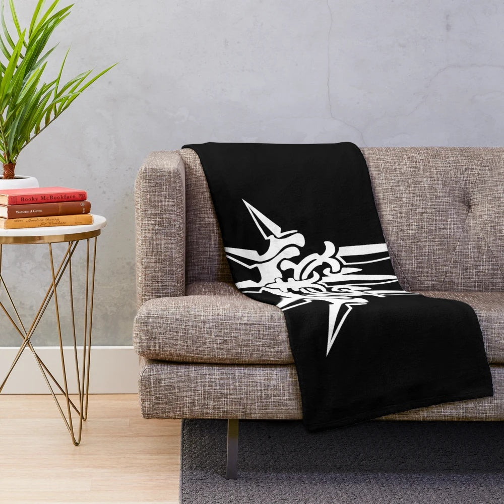 White Nier: Automata inspired plush blanket with YoRHa insignia
