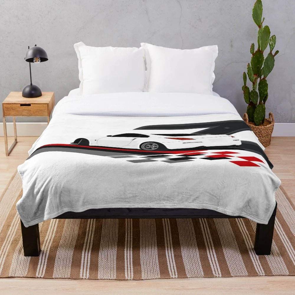 White Nissan 350z Plush Blanket