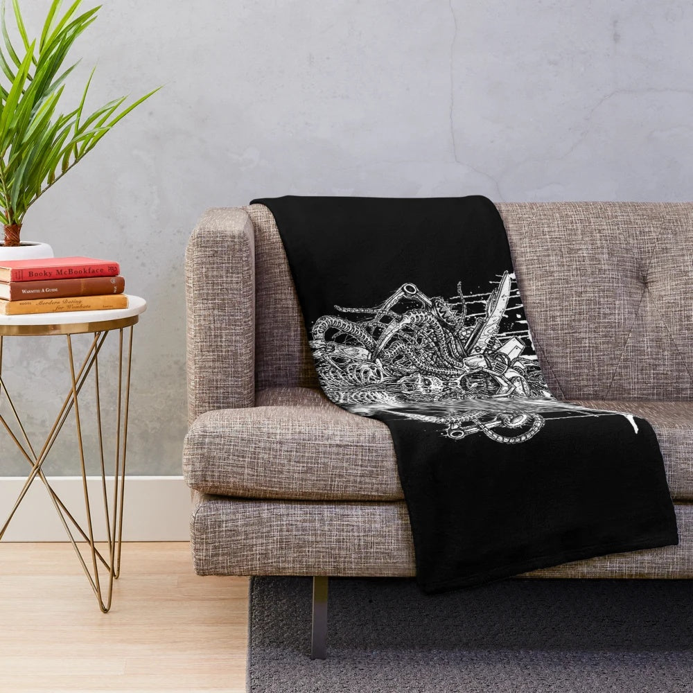 Whitechapel DBFC inspired plush blanket featuring heavy metal artwork