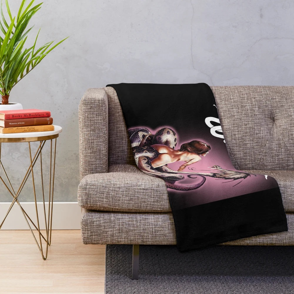 Whitesnake inspired plush blanket featuring the band's logo and artwork
