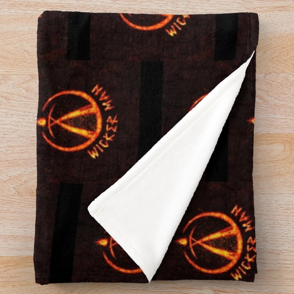 Wicker man inspired plush blanket with dark, gothic design
