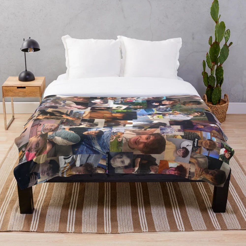Wilbur Soot inspired collage design plush blanket for Dream SMP fans