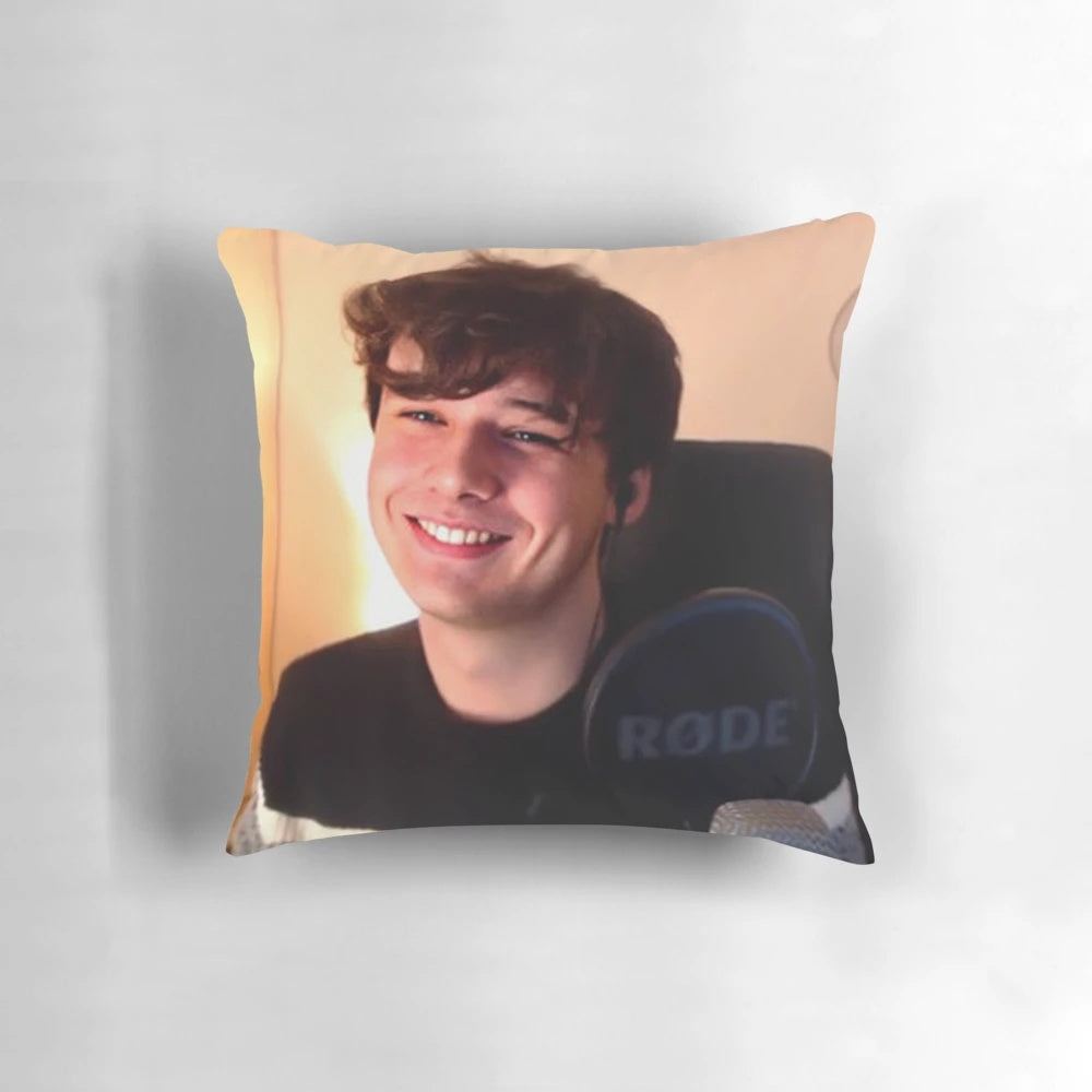 Soft, plush Wilbur Soot-themed pillow with high-quality print