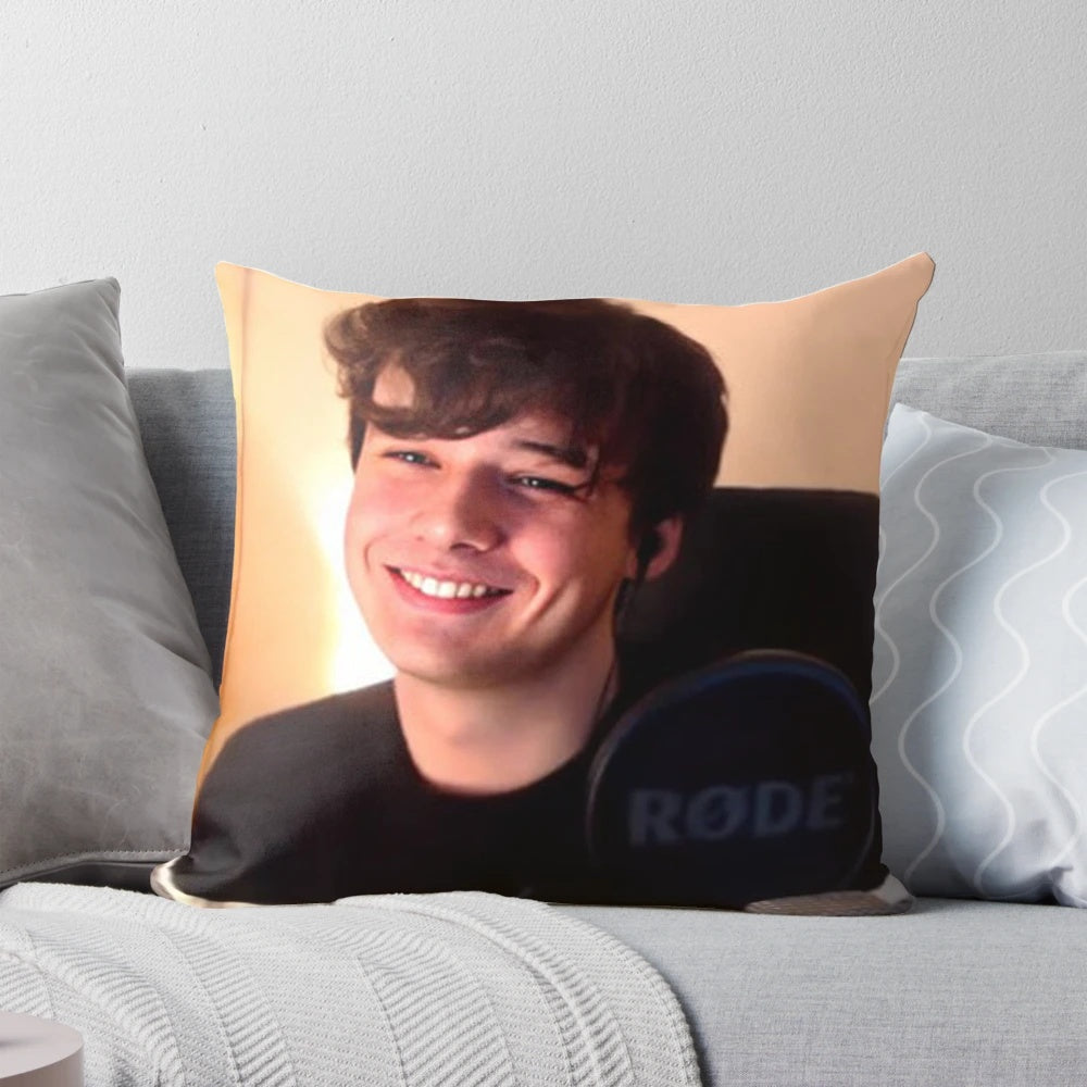 Soft, plush Wilbur Soot-themed pillow with high-quality print