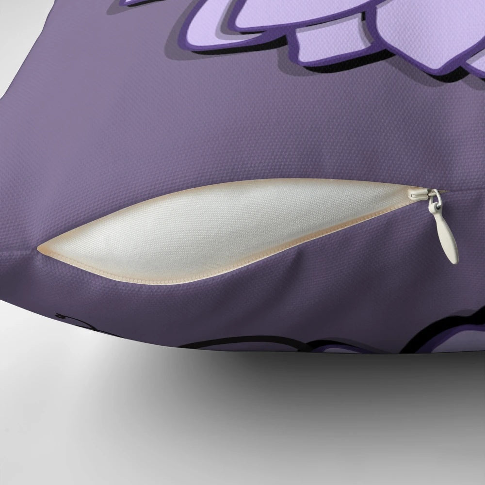 Wildcats purple sunflower decorative pillow with script font design