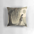 Willow Goddess Pillow featuring a serene forest scene and willow tree design