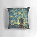 Supernatural-themed decorative pillow featuring a Starry Night-inspired design with angels and the Winchester brothers